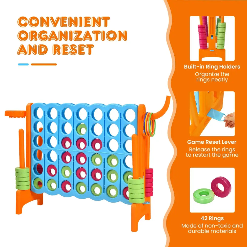 2.5ft 4-to-Score Giant Game Set-Orange - Orange - Lawn Games