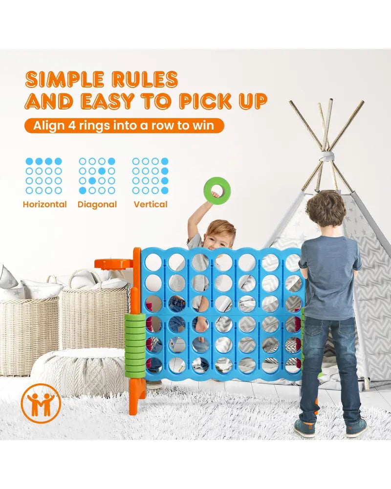 2.5ft 4-to-Score Giant Game Set-Orange - Orange - Lawn Games
