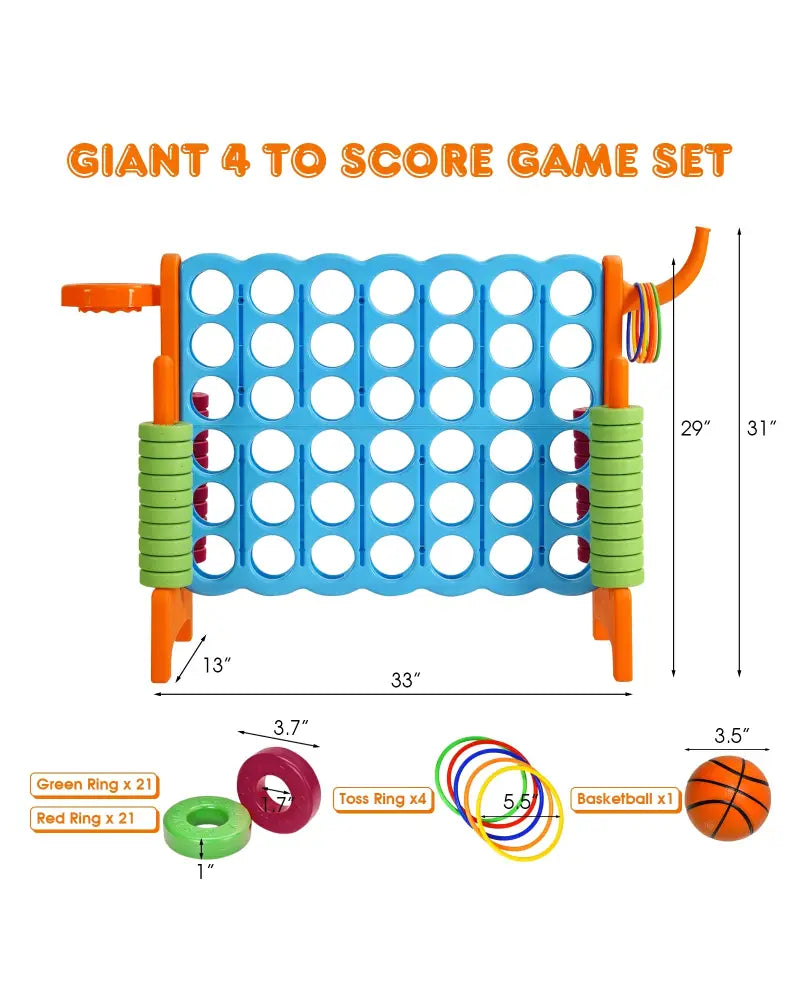 2.5ft 4-to-Score Giant Game Set-Orange - Orange - Lawn Games