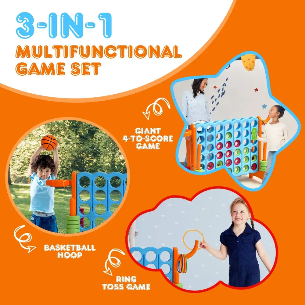 2.5ft 4-to-Score Giant Game Set-Orange - Orange - Lawn Games