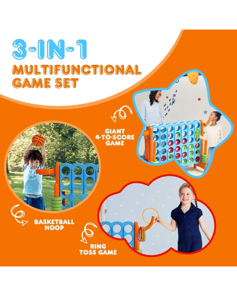 2.5ft 4-to-Score Giant Game Set-Orange - Orange - Lawn Games