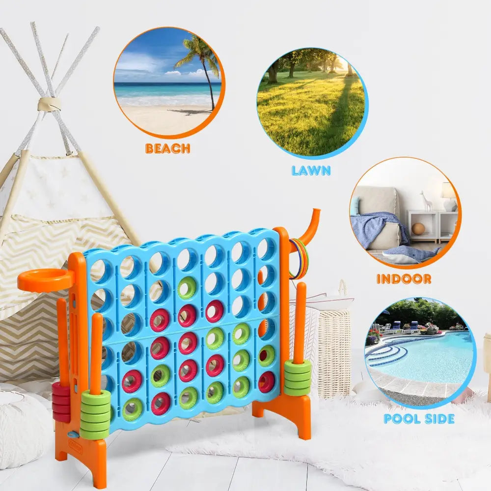 2.5ft 4-to-Score Giant Game Set-Orange - Orange - Lawn Games