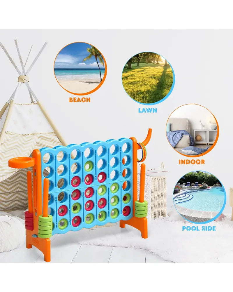 2.5ft 4-to-Score Giant Game Set-Orange - Orange - Lawn Games