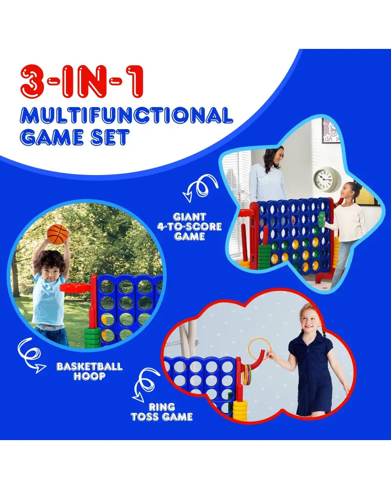 2.5ft 4-to-Score Giant Game Set-Red - Red - Lawn Games