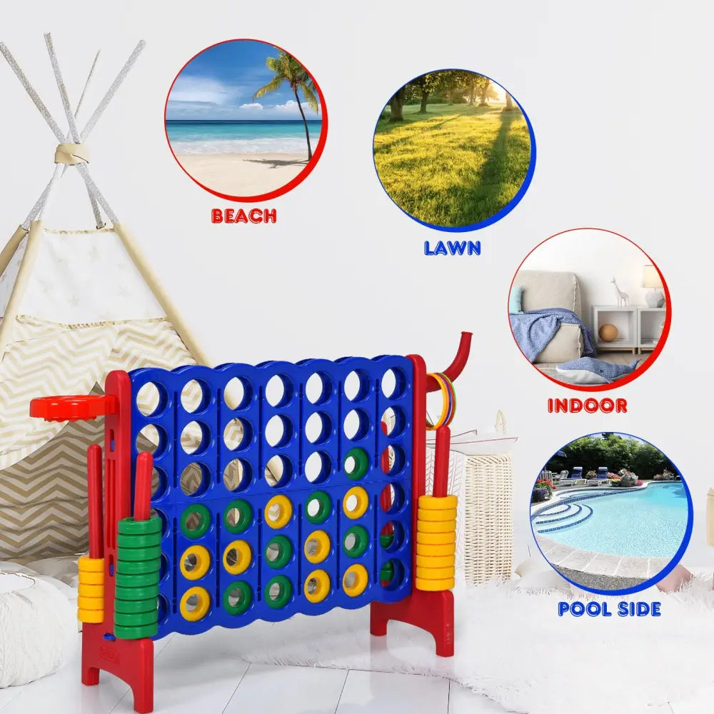 2.5ft 4-to-Score Giant Game Set-Red - Red - Lawn Games