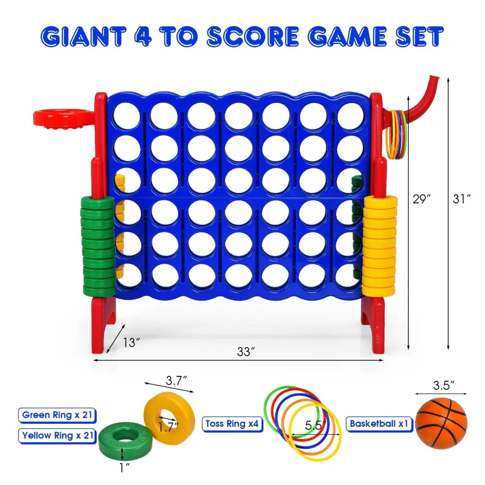 2.5ft 4-to-Score Giant Game Set-Red - Red - Lawn Games