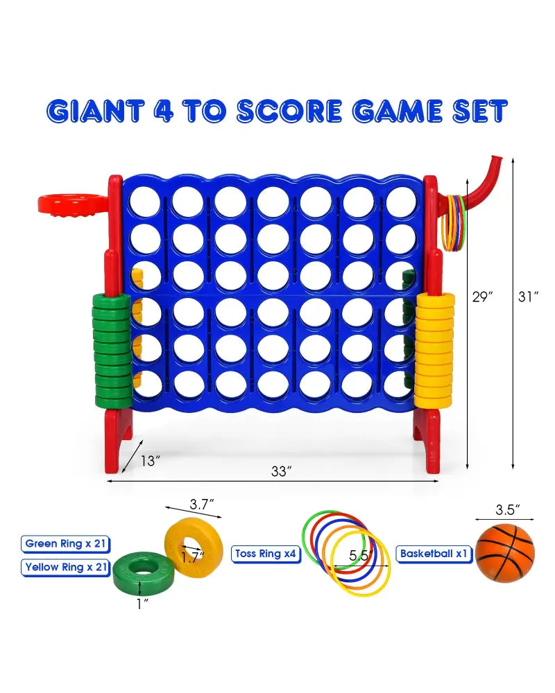 2.5ft 4-to-Score Giant Game Set-Red - Red - Lawn Games