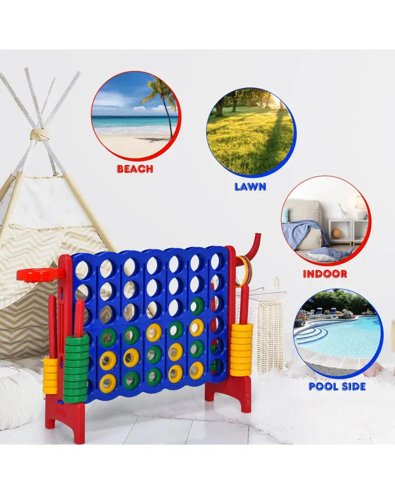 2.5ft 4-to-Score Giant Game Set-Red - Red - Lawn Games