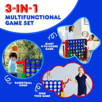 2.5ft 4-to-Score Giant Game Set-Red - Red - Lawn Games