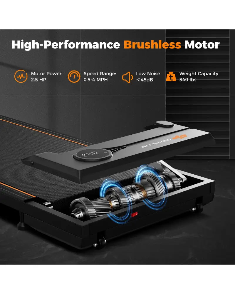 2.5HP Under Desk Treadmill with Remote Control for Home Office-Black - Black - Treadmills