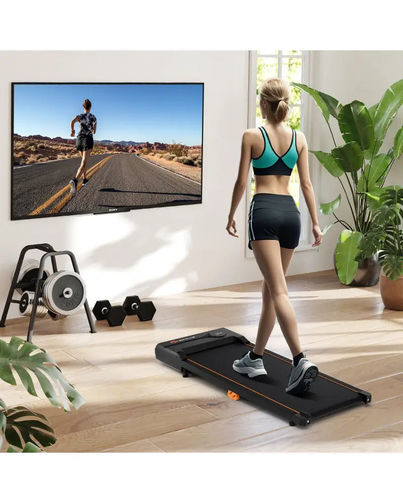 2.5HP Under Desk Treadmill with Remote Control for Home Office-Black - Black - Treadmills