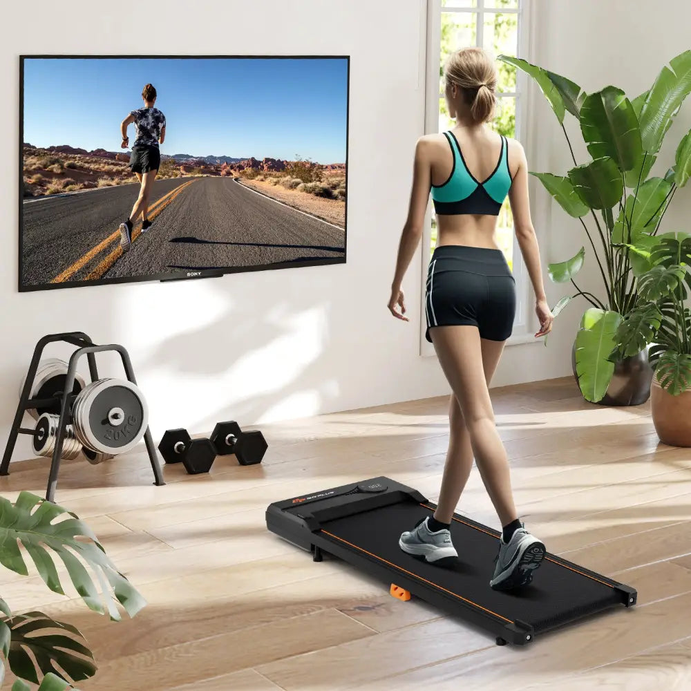 2.5HP Under Desk Treadmill with Remote Control for Home Office-Black - Black - Treadmills