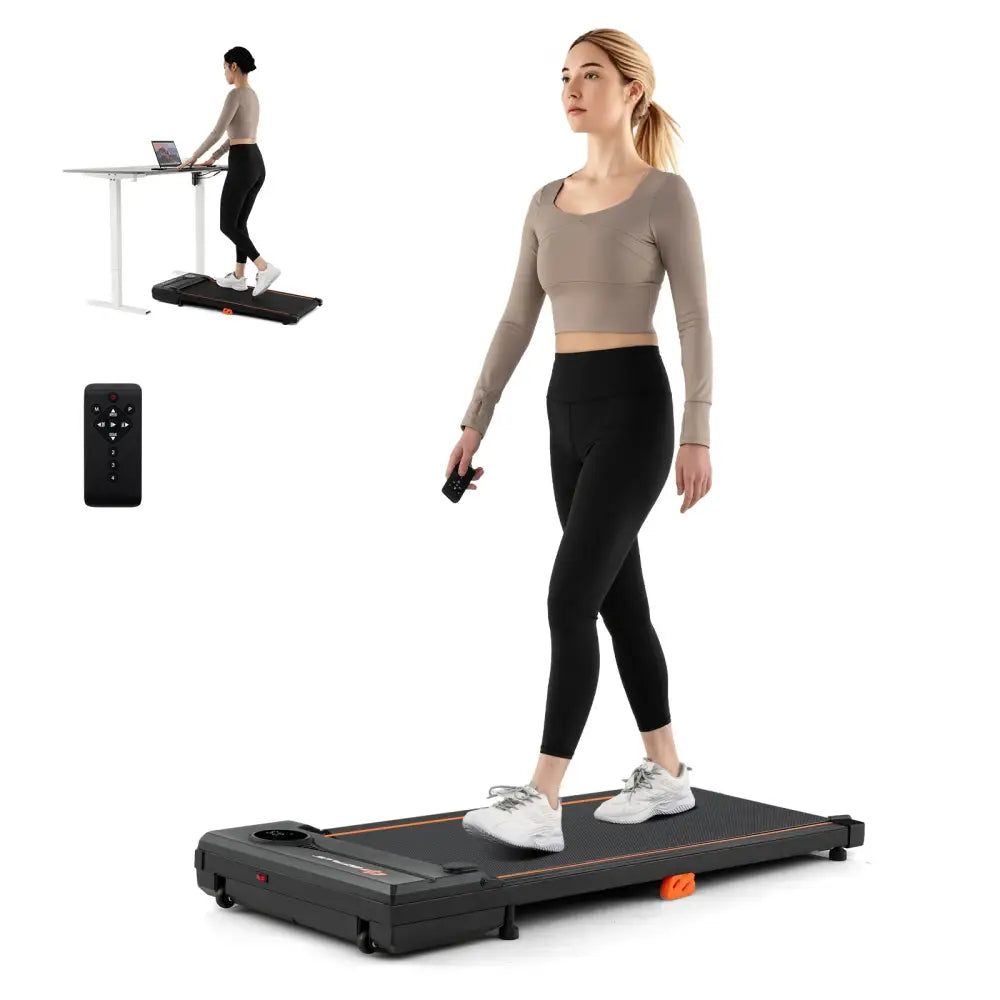 2.5HP Under Desk Treadmill with Remote Control for Home Office-Black - Black - Treadmills
