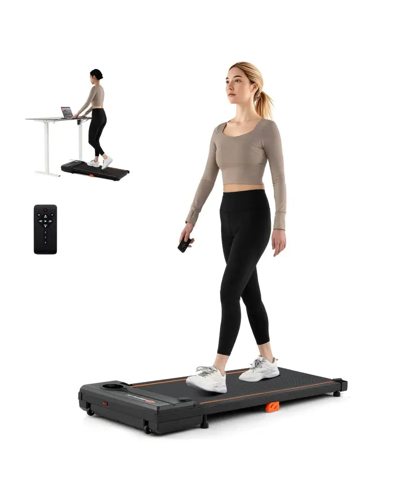 2.5HP Under Desk Treadmill with Remote Control for Home Office-Black - Black - Treadmills
