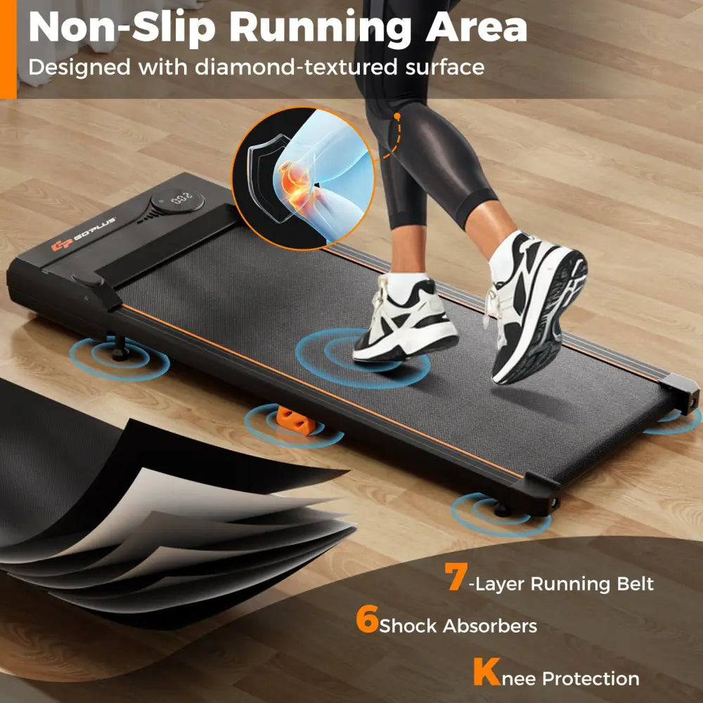 2.5HP Under Desk Treadmill with Remote Control for Home Office-Black - Black - Treadmills