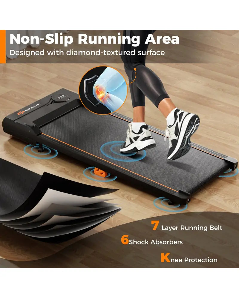 2.5HP Under Desk Treadmill with Remote Control for Home Office-Black - Black - Treadmills