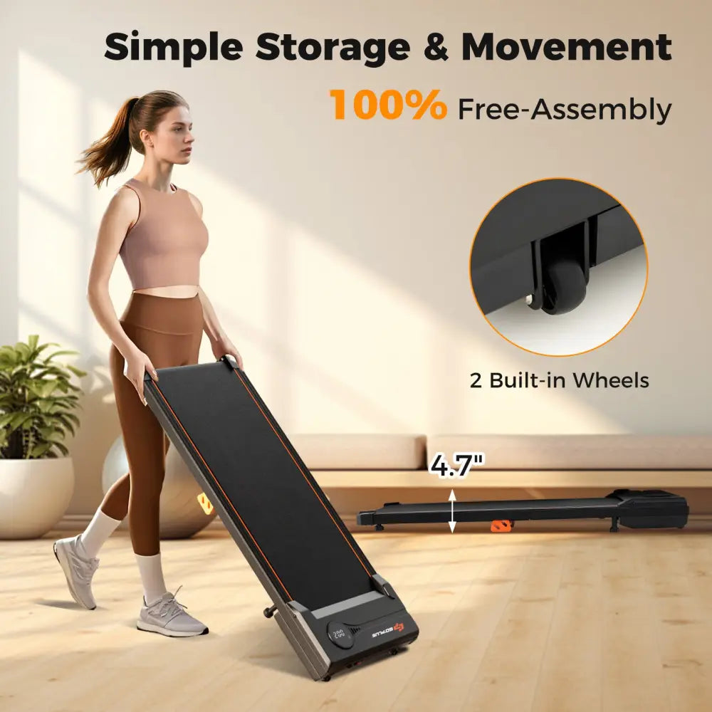 2.5HP Under Desk Treadmill with Remote Control for Home Office-Black - Black - Treadmills