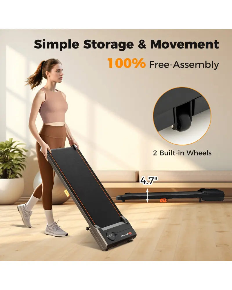 2.5HP Under Desk Treadmill with Remote Control for Home Office-Black - Black - Treadmills