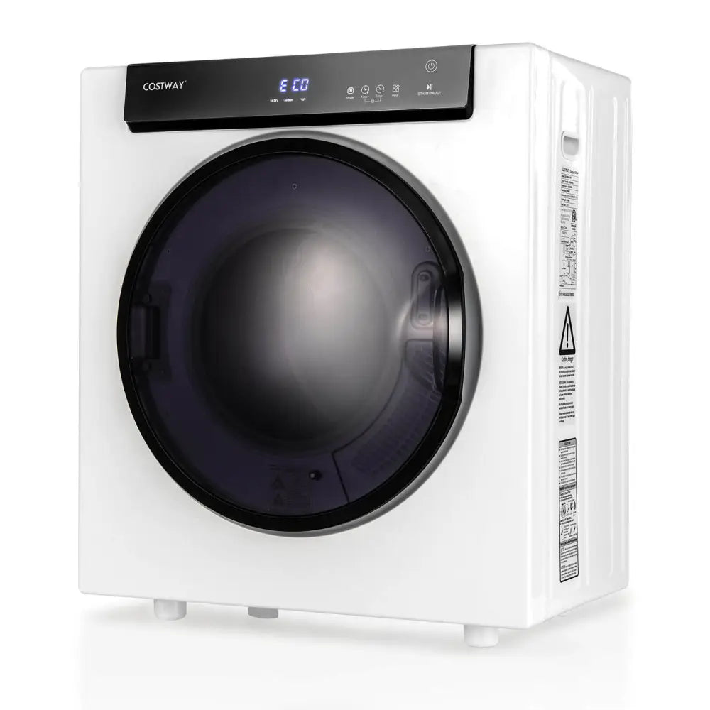 2.6 Cu.ft Compact Clothes Dryer with Touch Panel and 2 Modes-White - White - Dryers
