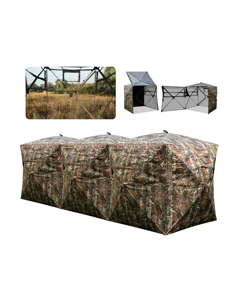 2-6 Person Side-by-Side Hunting Blinds Double One-way See-through Ground Blinds - Tents