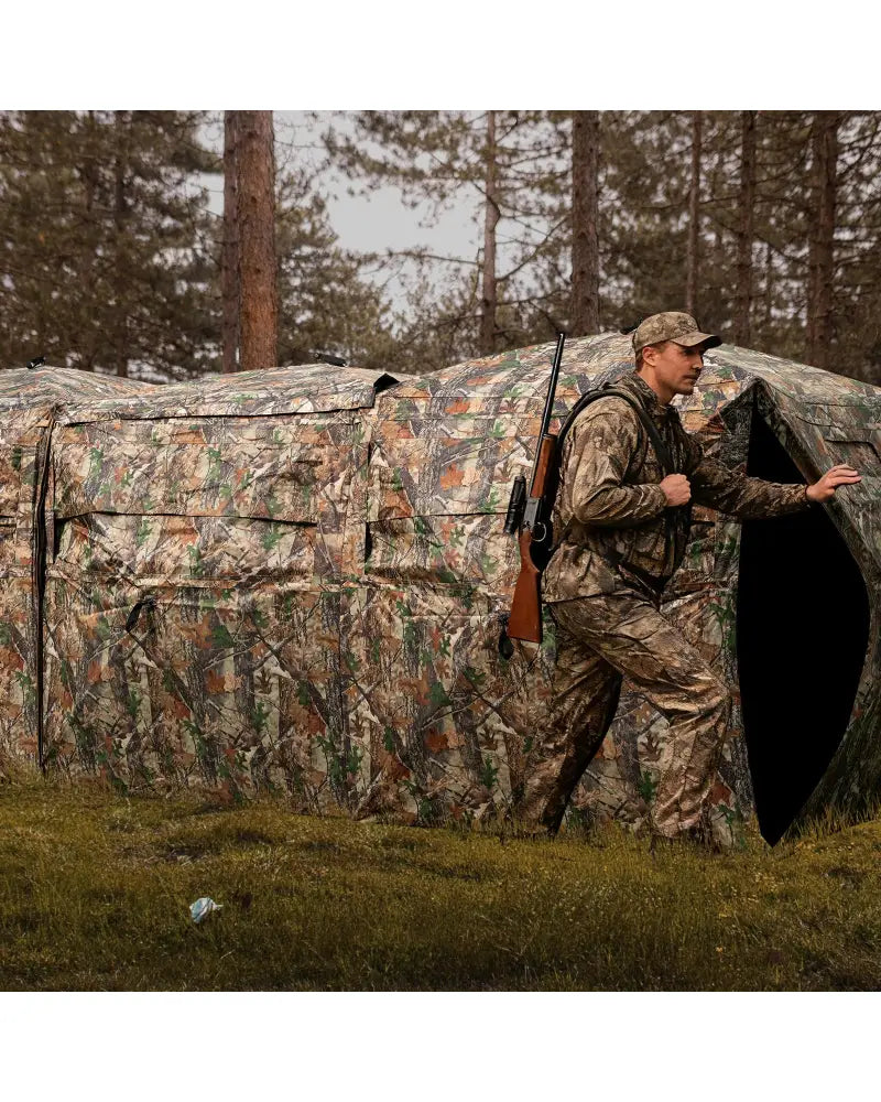 2-6 Person Side-by-Side Hunting Blinds Double One-way See-through Ground Blinds - Tents