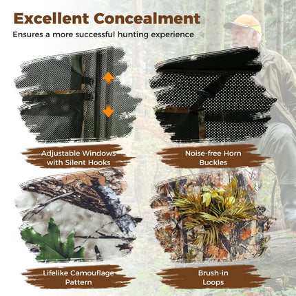 2-6 Person Side-by-Side Hunting Blinds Double One-way See-through Ground Blinds - Tents