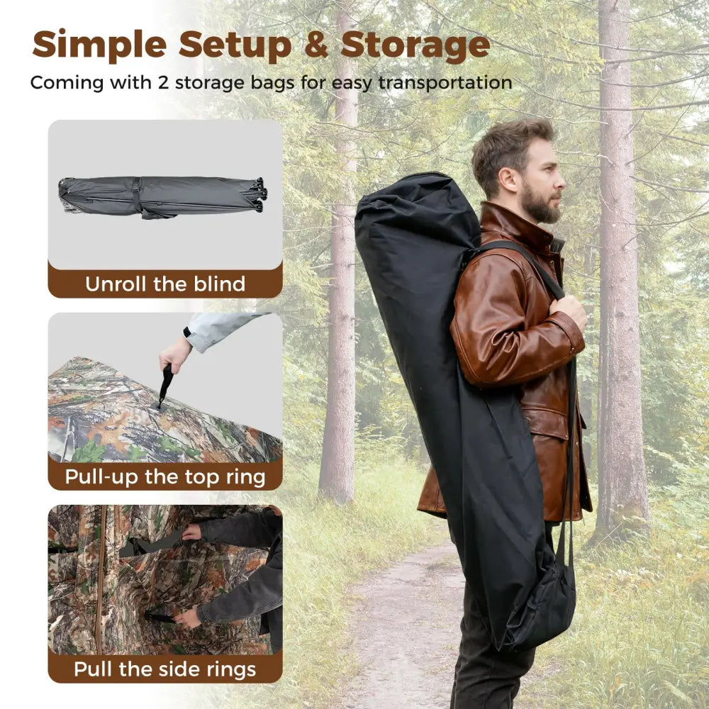 2-6 Person Side-by-Side Hunting Blinds Double One-way See-through Ground Blinds - Tents