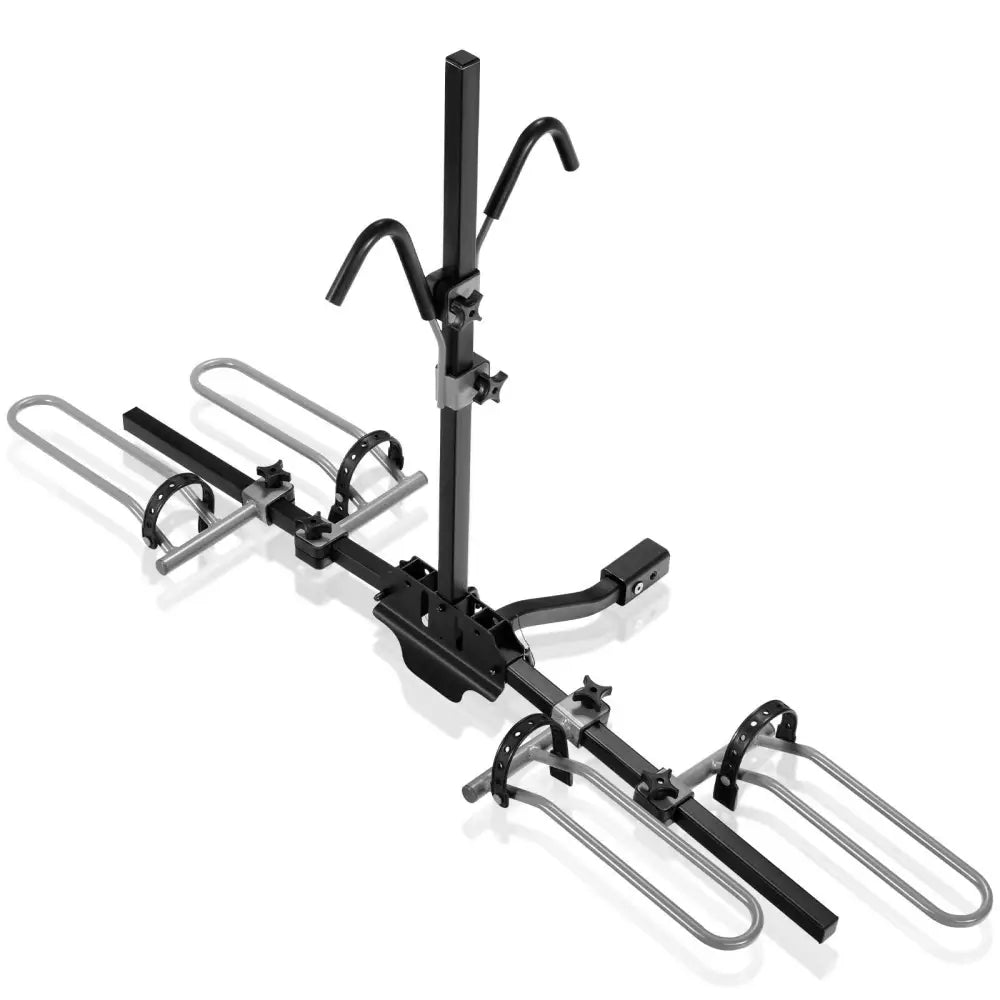 2-Bike Hitch Mount Bike Rack for 1-1/4 Inch or 2 Inch Receiver-Black - Black - Garages