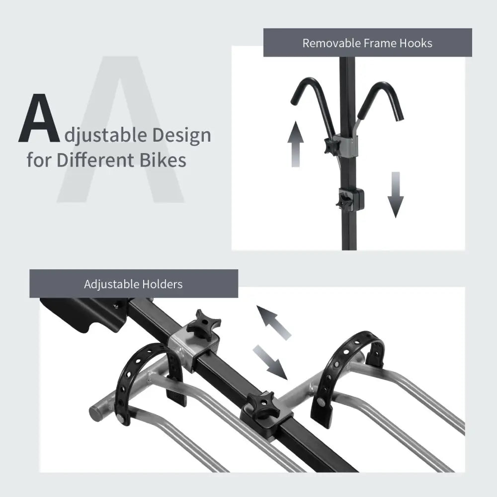 2-Bike Hitch Mount Bike Rack for 1-1/4 Inch or 2 Inch Receiver-Black - Black - Garages