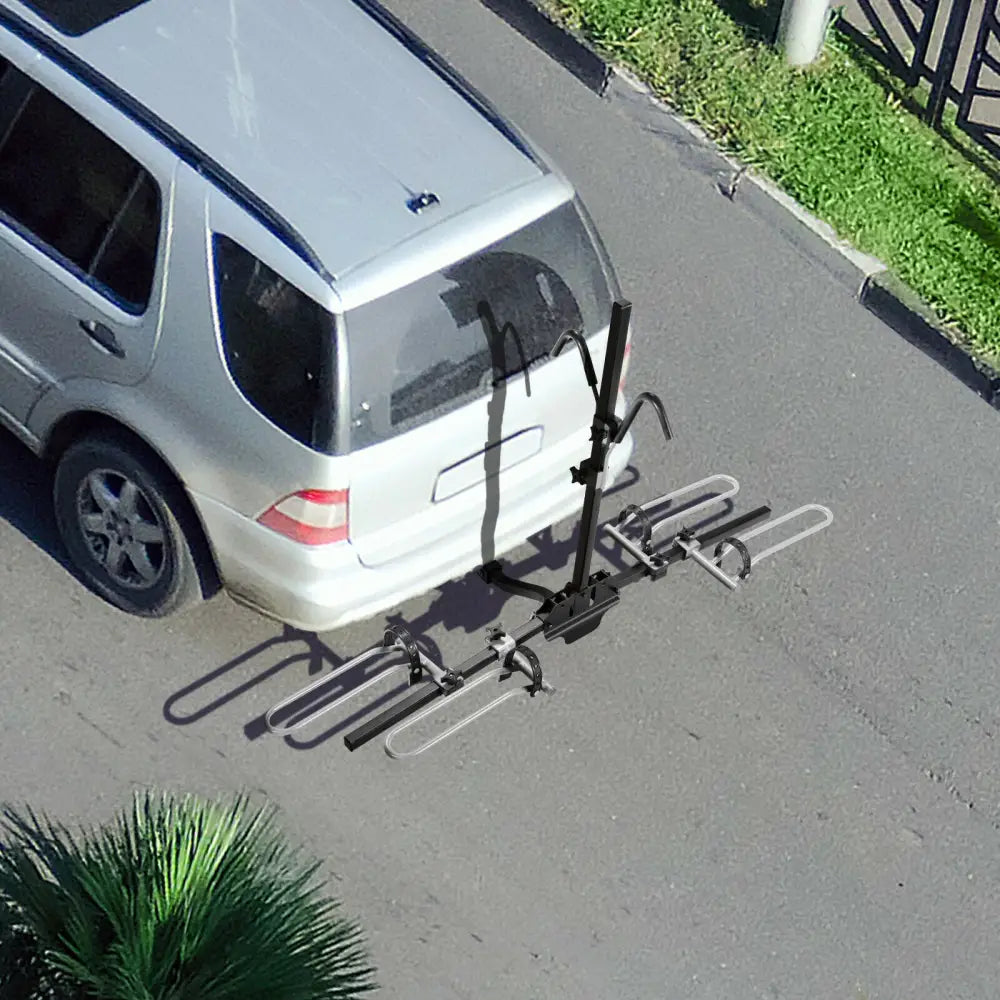 2-Bike Hitch Mount Bike Rack for 1-1/4 Inch or 2 Inch Receiver-Black - Black - Garages