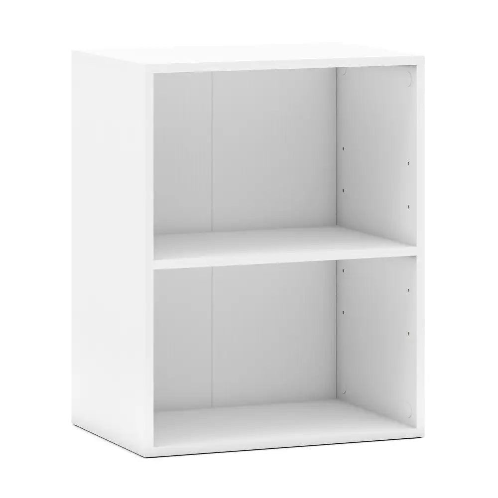 2-Cube Bookcase Floor Standing Open Bookshelf with 5-Position Adjustable Shelf-White Costway