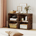 2-Cube Bookcase Set of 2 Floor Standing Open Bookshelf w/ 5-Position Adjustable Shelf-Brown Costway