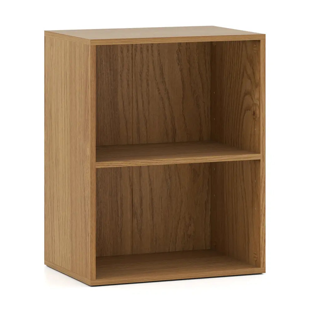 2-Cube Bookcase Set of 2 Floor Standing Open Bookshelf w/ 5-Position Adjustable Shelf-Natural Costway