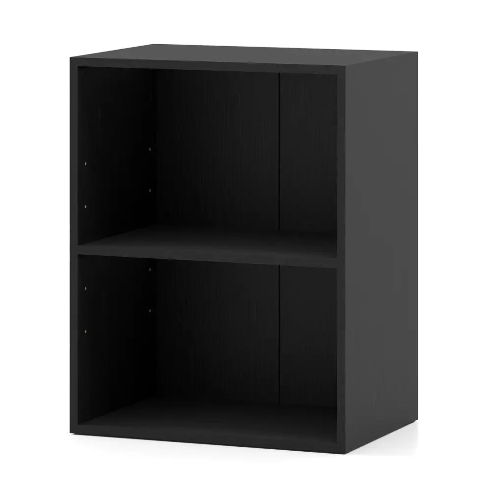 2-Cube Bookcase Set of 2 Floor Standing Open Bookshelf w/ 5-Position Adjustable Shelf-Black Costway