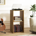 2 Cube Bookshelf with Back Guardrail for Living Room Bedroom-Natural Costway