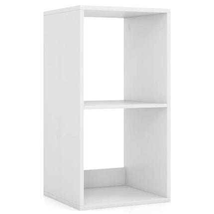2 Cube Bookshelf with Back Guardrail for Living Room Bedroom-White Costway