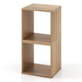 2 Cubes Stackable Bookcase for Living Room and Study-Natural - Natural - Bookcases
