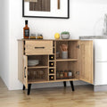 2-Door Buffet Sideboard with 6-Bottle Wine Rack Drawer - Natural - Sideboards Cabinets & Buffets