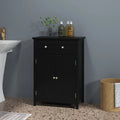 2-Door Freestanding Bathroom Cabinet with Drawer and Adjustable Shelf-Black - Black - Floor Cabinets