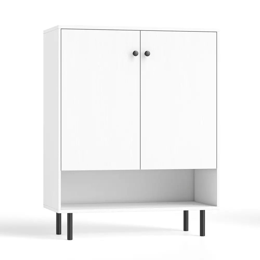 2-Door Sideboard Buffet Cabinet Kitchen with Adjustable Shelf-White Costway