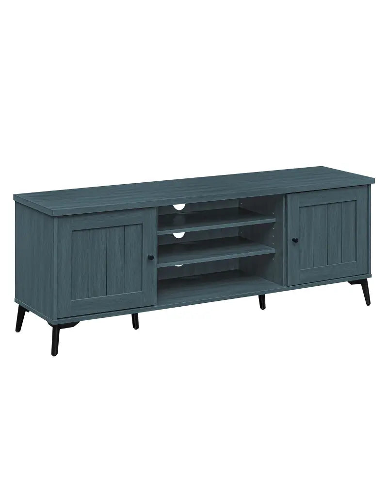 2-Door TV Stand for TVs up to 65 Inch Mid Century Modern Entertainment Center-Turquoise - Turquoise - Entertainment