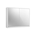2-Door Wall-Mounted Bathroom Mirrored Medicine Cabinet - White - Wall Cabinets