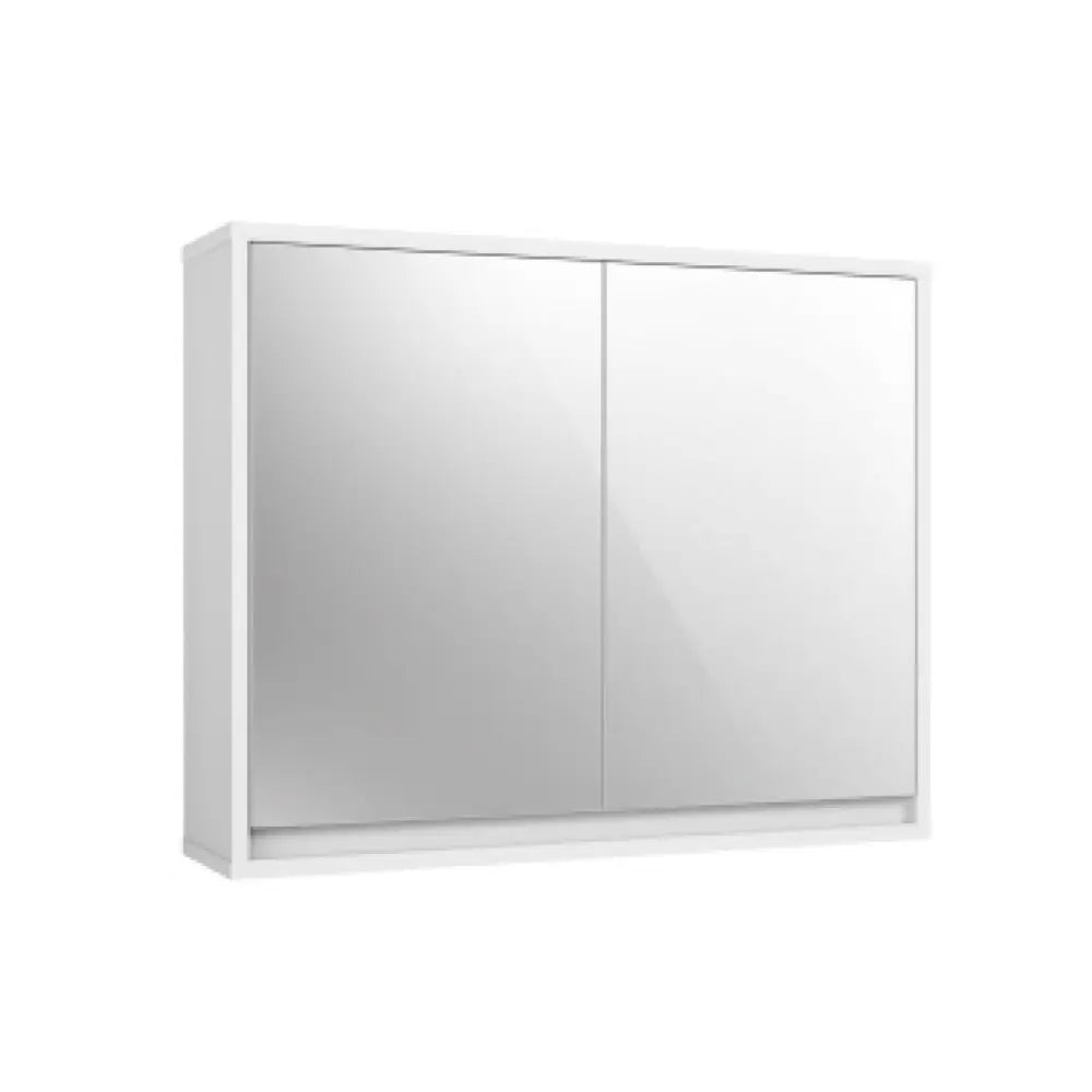 2-Door Wall-Mounted Bathroom Mirrored Medicine Cabinet - White - Wall Cabinets