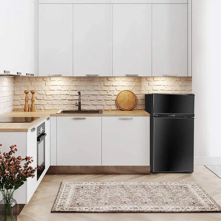 2 Doors Cold-rolled Sheet Compact Refrigerator-Black - Black - Refrigerators