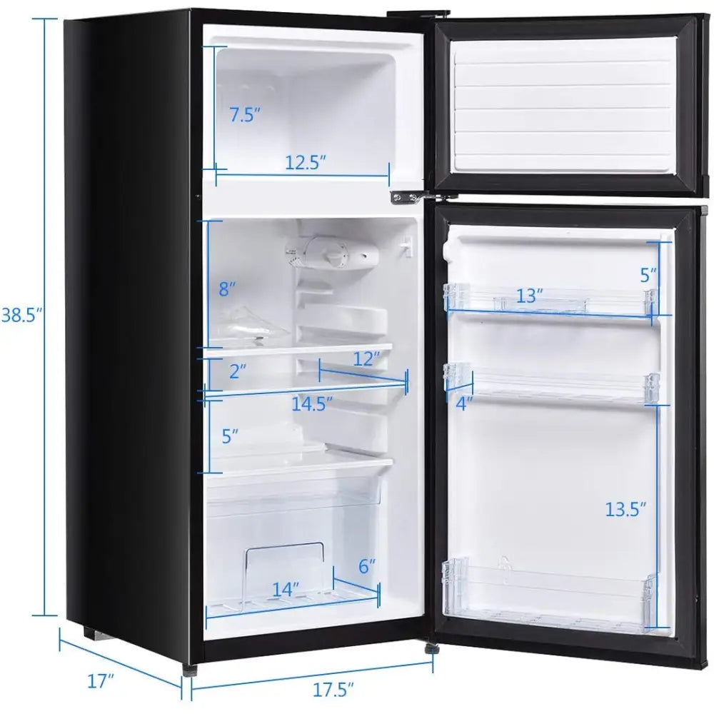 2 Doors Cold-rolled Sheet Compact Refrigerator-Black - Black - Refrigerators