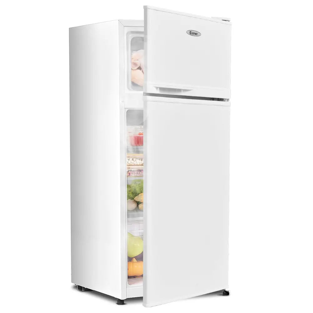 2 Doors Cold-rolled Sheet Compact Refrigerator-White - White - Refrigerators