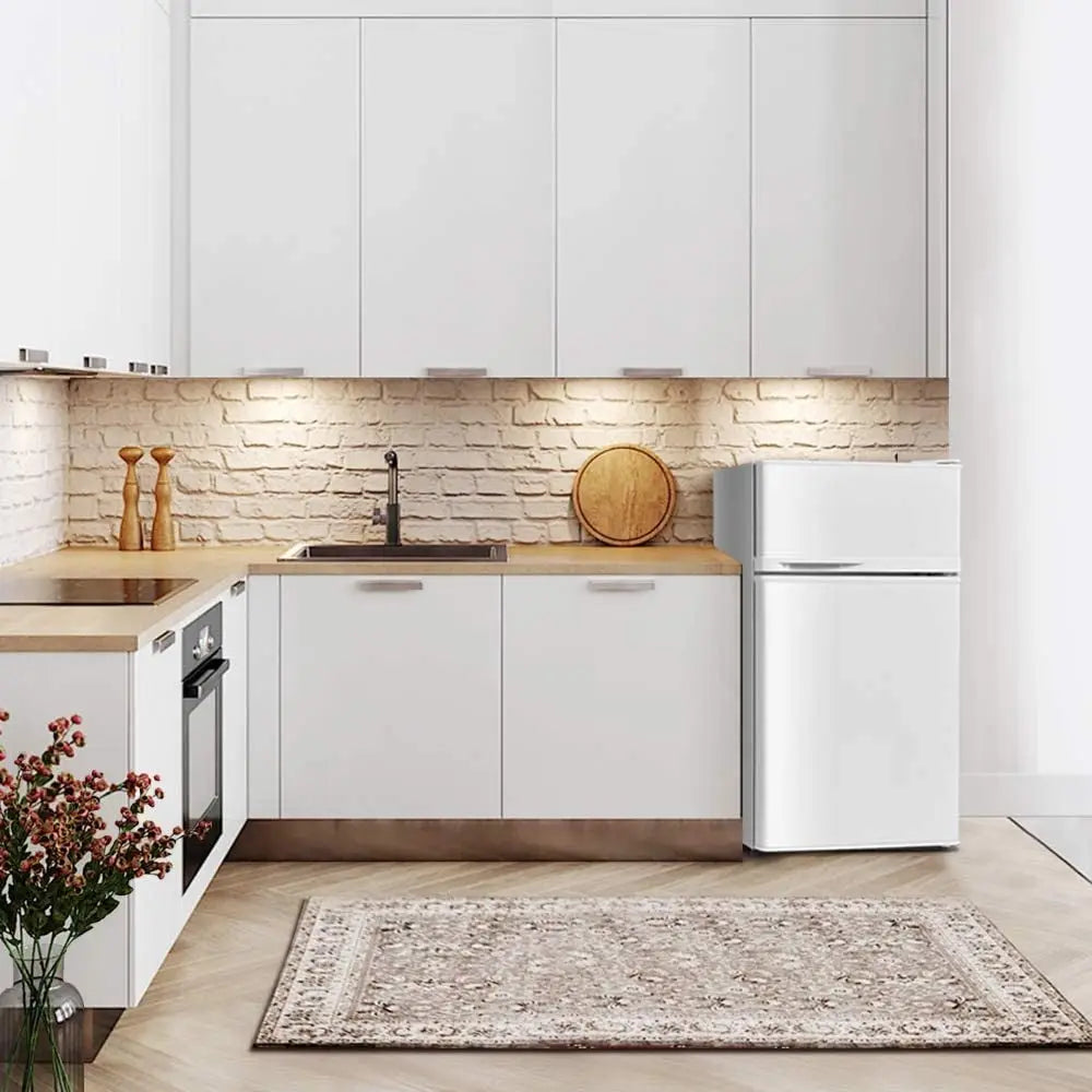 2 Doors Cold-rolled Sheet Compact Refrigerator-White - White - Refrigerators