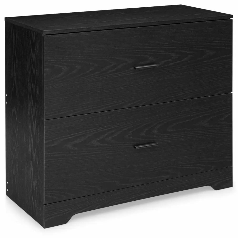2-Drawer Lateral File Cabinet with Adjustable Bars for Home and Office-Black Costway