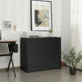 2-Drawer Lateral File Cabinet with Adjustable Bars for Home and Office-Black Costway