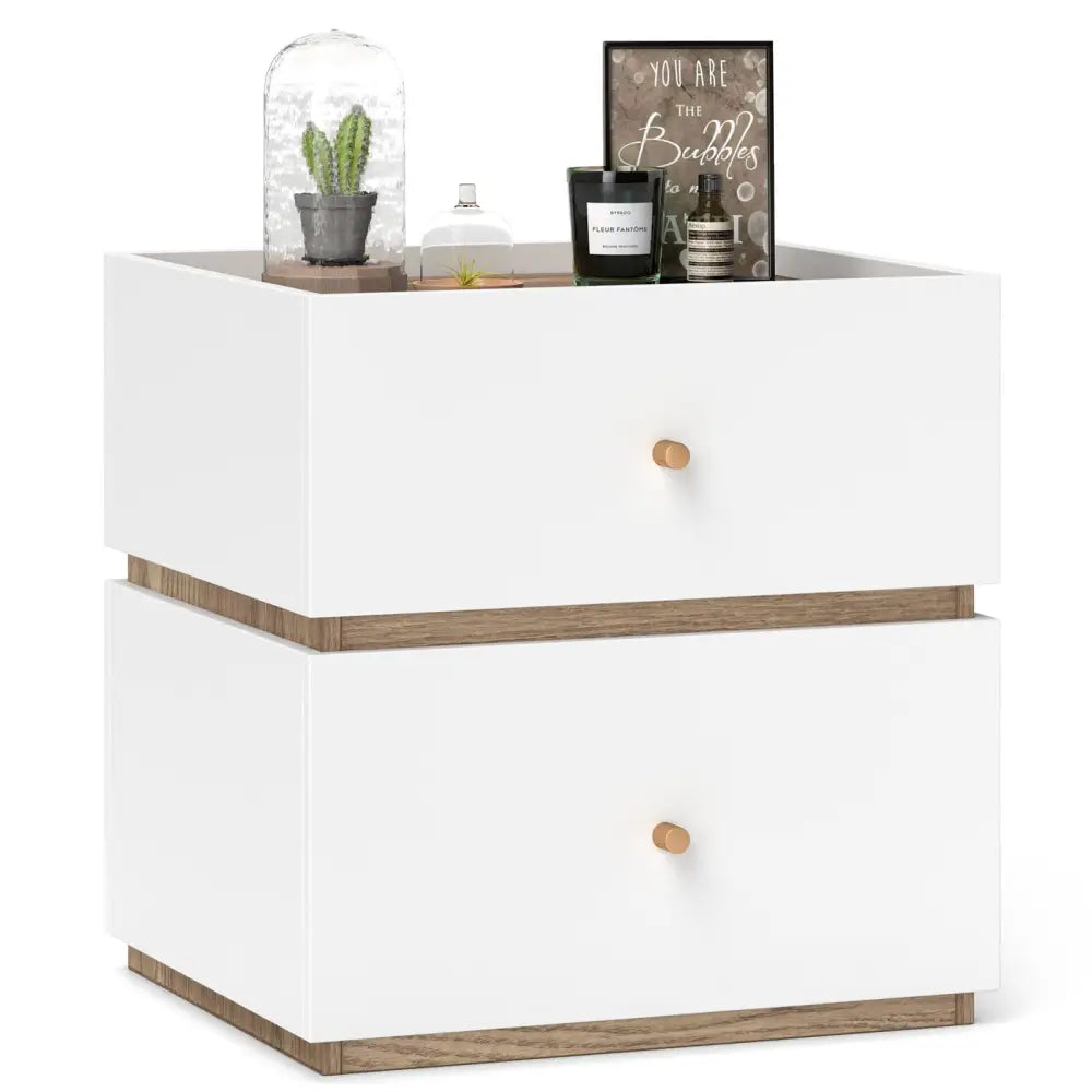 2-Drawer Modern Nightstand with Storage for Living Room Bedroom Costway